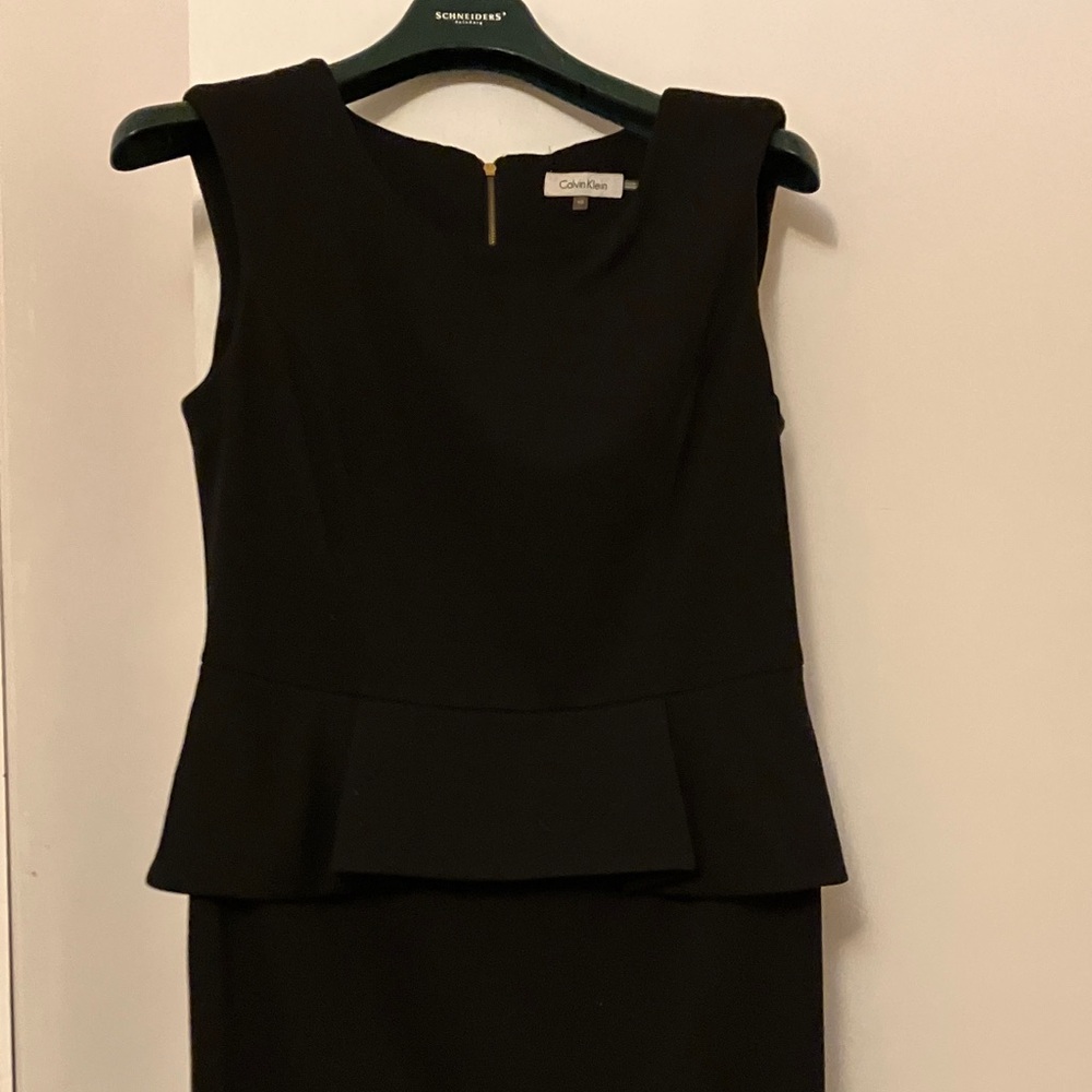 Calvin Klein Black Peplum Sleeveless Dress - 2012